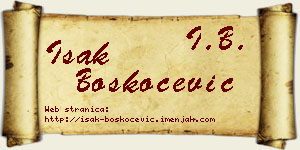 Isak Boškoćević vizit kartica